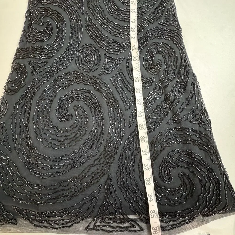 NWT Ellen Tracy Black Beaded Dress Size 10 Sleeveless Cocktail Formal Midi